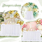 White Table Skirt Chiffon 9FT Sheer Tablecloth for Birthday Party Sweetheart Cake Table Decoration Wedding Table Skirt 2 Layer - Image 5