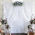 12 Panels 5x12ft White Backdrop Curtains for Parties, Wrinkle Free Polyester Photo Backdrop Drapes 12 ft Long Back Drop Cloth Drapery for Wedding Birthday Baby Shower Photography Party Background by Htper