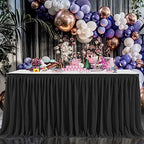 Ruffle Table Skirt for Teacher Desk Classroom Wedding Birthday, Black,14ft - Image 5
