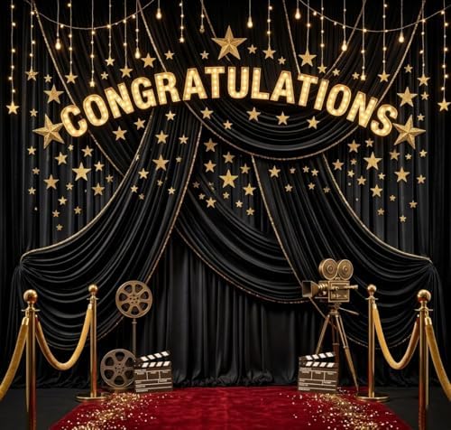 20 ft x 10 ft Wrinkle Free Black Backdrop Curtain for Parties, 4 Panels 10ft Polyester Black Photo Backdrop Drapes for Graduation Birthday Wedding Party Stage Curtains - Image 6