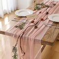 6Pcs Pink Cheesecloth Table Runner 120 Inches for Party Home Decor by KEKETOARRANGE