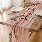 6Pcs Pink Cheesecloth Table Runner 120 Inches for Party Home Decor by KEKETOARRANGE