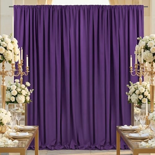 Purple Backdrop Curtains 10ftx10ft Halloween Polyester Photo Drapes - Image 2