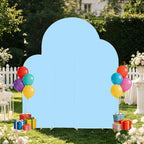 3 Metal Arch Backdrop Stands with Baby Blue Covers, 6/6.6/7.2FT - Image 7