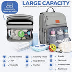 Baby Diaper Bag Backpack - Baby Bags for Boys & Girls, Large Waterproof Diaper Backpack - Baby Shower Gifts & Registry Must Haves - Travel Diaper Bags with Changing Pad & Back Zipper - Baby Boy Stuff - Image 2