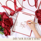 Silkfly 24 Pcs Paper Gift Bags with Handle 9x7x3.15'', White, Red - Image 4