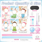 Cinrobiye 6 Set Baby Shower Games Kit Feed the Baby Shower Game with Pacifier Fishing Game, Balloon Baby Bump Limbo Challenge, Blindfold Team Party Activities for Gender Reveal Baby Shower - Image 2