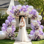 Purple Blue Balloons Double Stuffed Pearl Pastel Purple White Balloon Arch Kit With Long Balloons for Gender Reveal Baby Shower Birthday Wedding Bridal Party Decorations - Image 2