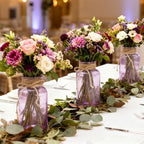 12 Pack Mason Jar Vases for Centerpieces, Purple Glass Flower Vase - Image 6