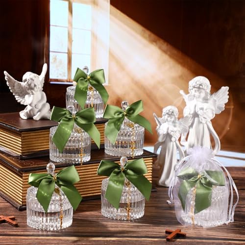 Vesici 20 Sets Baptism Party Favors for Guests Crystal Candy Bowl, Green - Image 6