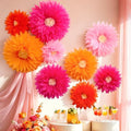 Giant Paper Flower Wall Decor, 9PCS Party Birtyday(Orange&Pink) by FaylifewayDecoryourLife