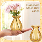 40 Pieces 3.5 Inch Glass Bud Vase Mini, Amber - Image 2