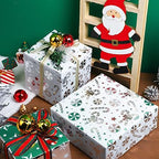 WRAPAHOLIC Silver Christmas Wrapping Paper Set - Silver Snowflakes and Candy Cane Holiday Collection with Metallic Foil Shine Wrapping Paper Bundle with Gift Bow & Ribbon & Tag & Sticker - Image 3