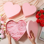 Glenmal 3 Pcs Heart Shaped Gift Boxes with Lids,Pink - Image 2