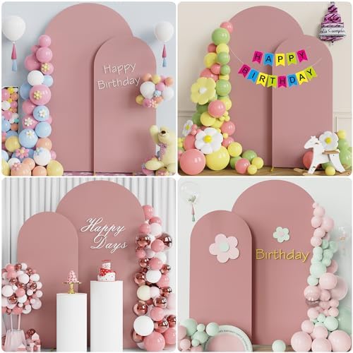Wokceer Arch Backdrop Cover 7.2FT, 6FT Light Rose Arch Cover Stretchy - Image 4
