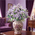 Zeyune 12 Pcs 13.4 Inch Artificial Flowers Bouquet,Peony,Purple - Image 6