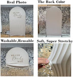 Beige Pipples Arch Backdrop Covers for Birthday Party We Can Bearly Wait Arched Background Stand Fabric Cover Baby Shower Parties Decoration Props (2.6x6FT) - Image 7