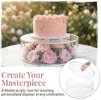 Jucoan Set of 2 Clear Acrylic Fillable Cake Stand, Cake Tier Display Stand Cupcake Stand, 12 Inch & 8 Inch Round Cylinder Display Riser for Wedding Birthday Baby Shower Party Centerpieces - Image 5