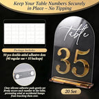 Ourholiday Crystal Clear Acrylic Wedding Table Numbers 21-40 Set, Self-Standing Modern Arched Wedding Signs for Reception Seating, Anniversary & Bridal Shower, Elegant Wedding Decor (5x7 Inches) - Image 6