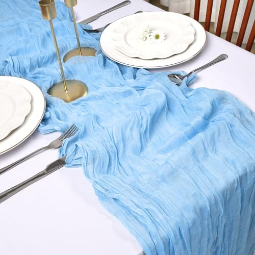 6 Pack Baby Blue Cheesecloth Table Runner 10Ft 23 x 120 Inch - Image 6