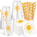 JarThenaAMCS Boho Sun Disposable Tableware Set Serves 50, Yellow Sunshine by JarThenaAMCS