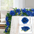 U'Artlines 5 Pack Artificial Royal Blue Rose Garlands Flower Vines 32.5 ft - Image 6