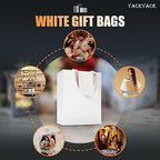 40pcs Medium Size White Paper Gift Bags with Ribbon Handles - Bulk Wedding & Party Bags - Image 7