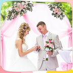 2 Pcs Wedding Arch Decorations, Pink Arch Flowers Swag Peony - Image 2