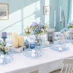 DaYammi 350PCS Blue Glitter Plastic Dinnerware Set for 50 Guests - Image 5