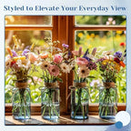 Mason Jar Glass Vases 6 Pack, Blue Flower Vase for Centerpieces - Image 5