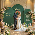 Hunter Green Arch Backdrop Cover 7.2ft 6.6ft 6ft Arch Cover Set of 3 Arch Covers Stretchy Backdrop for Wedding Party Baby Shower Birthday Photography Spandex Arch Stand Covers Backdrop Curtains Decor by Tao-GePartyDecorations