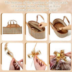Reallnaive Baskets for Gifts Empty Sturdy Woven Bamboo Gift Basket with Gift Bags and Ribbons for Christmas Thanksgiving Birthday Mothers Day Housewarming Party Gift Wrapping, 12"x 8"x 6"(3 Set) - Image 3
