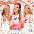 Panitay 100 Pcs DIY Baby Bibs Decorating Kit 50 White Bibs 25 Stencils 24 Markers 1 Baby Shower Game Sign - Image 5