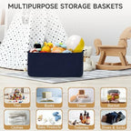 3 Pack Storage Baskets for Organizing, 13.7×9.5×6.3", Navy Blue - Image 6