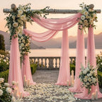 Pack of 2 Wedding Arch Drape Panel Fabric 30" x 40ft - Dusty Rose - Image 4