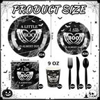 200 Pcs A Little Boo Is Almost Due Tableware Set Serves 25 - Image 2