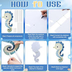 4 Pack Under the Sea Baby Shower Decorations Sea You Soon Baby Shower Decorations 23 Inch Ocean Animal Cardboard Cutout Blue Turtle Seahorse Starfish Shell Stand-ups Photo Booth Props - Image 6