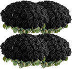 Auihiay 104PCS Black Roses, Faux Roses, Artificial Flowers Roses by Auihiay