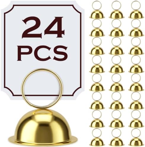 MorningRo 24 Pcs Table Number Stands, Metal Place Card Holders, Gold by MorningRo