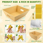 10PACK Empty Gift Basket Set, 11.8x9.8” Thick Kraft Market Tray Gift Basket - Image 2