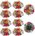 BLOSMON Wedding Flower Centerpieces for Tables: 10 Pcs, Pink and Orange by Blosmon