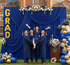 20ft x 10ft Royal Blue Wrinkle Free Backdrop Curtains for Graduation Party Backdrops Curtain Drapes Fabric Decor Photo Back Drop Cloth for Patriotic Holidays Birthday Wedding & Formal Event - Image 4