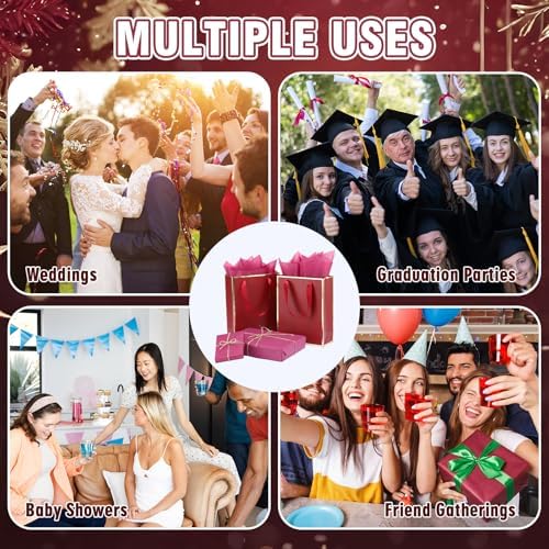Teling 500 Sheets Tissue Paper for Gift, Burgundy Wine, 14 x 20 Inch - Image 5