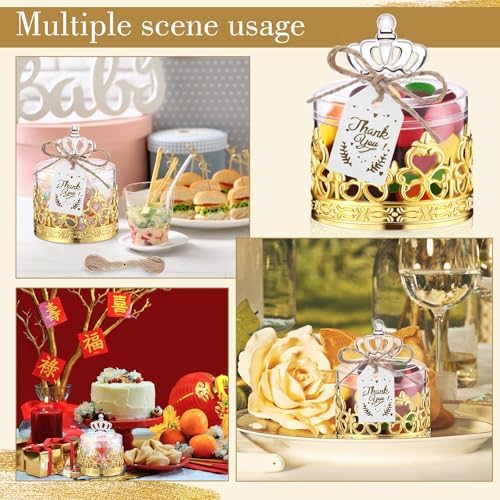 Jingmore 30 Sets Mini Crown Candy Boxes Party Favor,Gold and Clear - Image 6