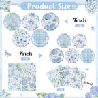 NatNarr 50 Set Floral Plates and Napkins Hydrangea Party Decor - Image 2