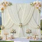 40ft x 10ft Wrinkle Free Ivory Wedding Backdrop Curtains for Party Bridal Shower Reception Decorations Ivory Fabric Curtain Backdrops Drapes for Photography Baby Shower Birthday Background - Image 4