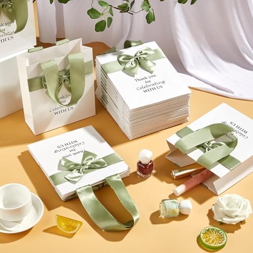party greeting 50Pcs Wedding Gift Bags for Bridal Shower Bulk with Bow - Image 5