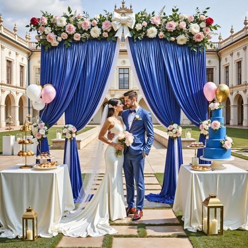 20x10FT Royal Blue Sequin Backdrop Curtain for Party - 4 Panels 5x10FT Wrinkle-Free Shimmer Drapes for Birthday, Wedding, Christmas, Decorations & Photography - Image 3