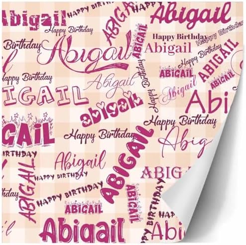 AOFUN Personalized Name Text Wrapping Paper Designer Wrapping Paper Mens Wrapping Paper Christmas Funny Christmas Wrapping Paper 3 Rolls 58"" x 23"", Style 12 - Image 3