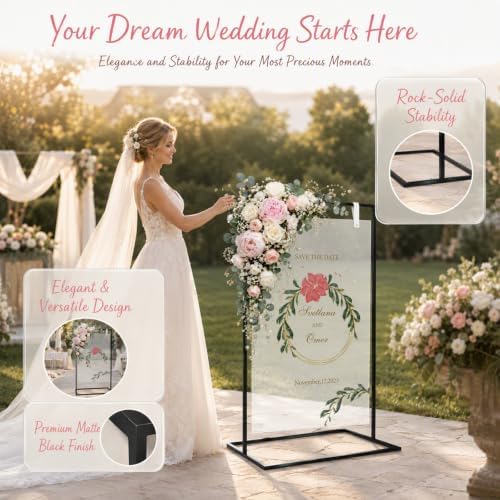 Welcome Sign Stand,50 x 30 x 20 Inch Wedding Welcome Sign - Image 5